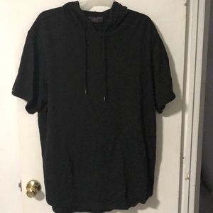 Black No Boundries Men’s short sleeve shirt with hood. 3xl. New without tags